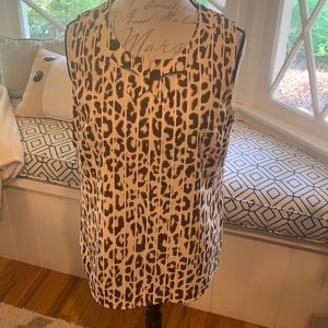 CAbi Ginger Leopard Animal Print Sleeveless Top